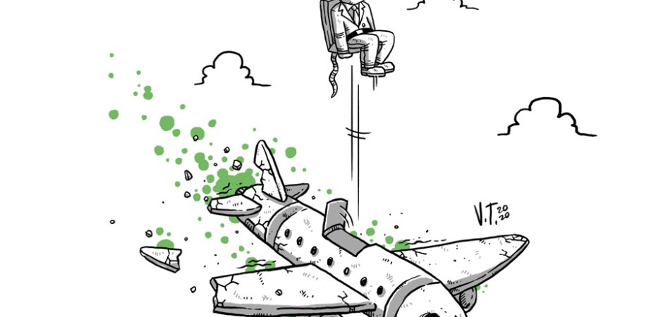 Sérgio Moro ejetado de um avião